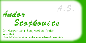 andor stojkovits business card
